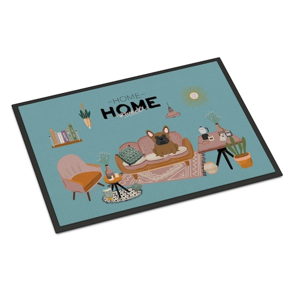 Carolines Treasures 18 x 27 in. Brown French Bulldog Sweet Home Indoor or Outdoor Mat CK7858MAT - main